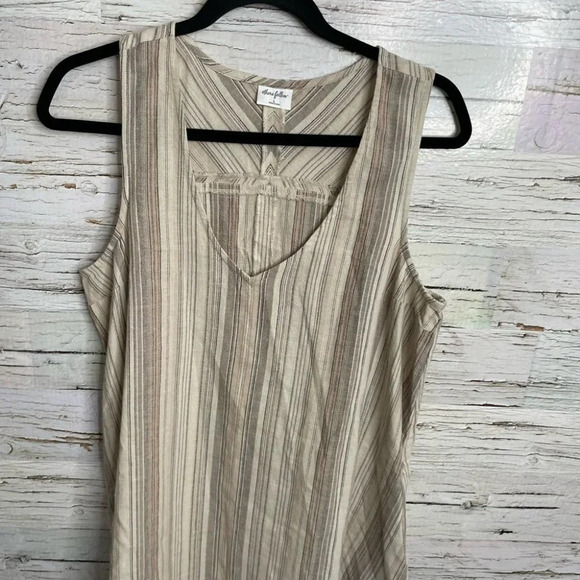 Others follow brown cream dress size large striped - Picture 3 of 8